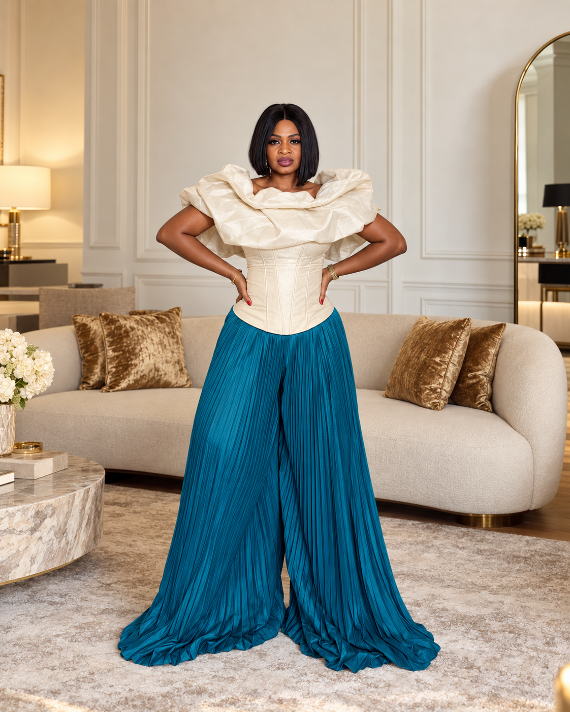 The Amara Pleated Palazzo Pants
