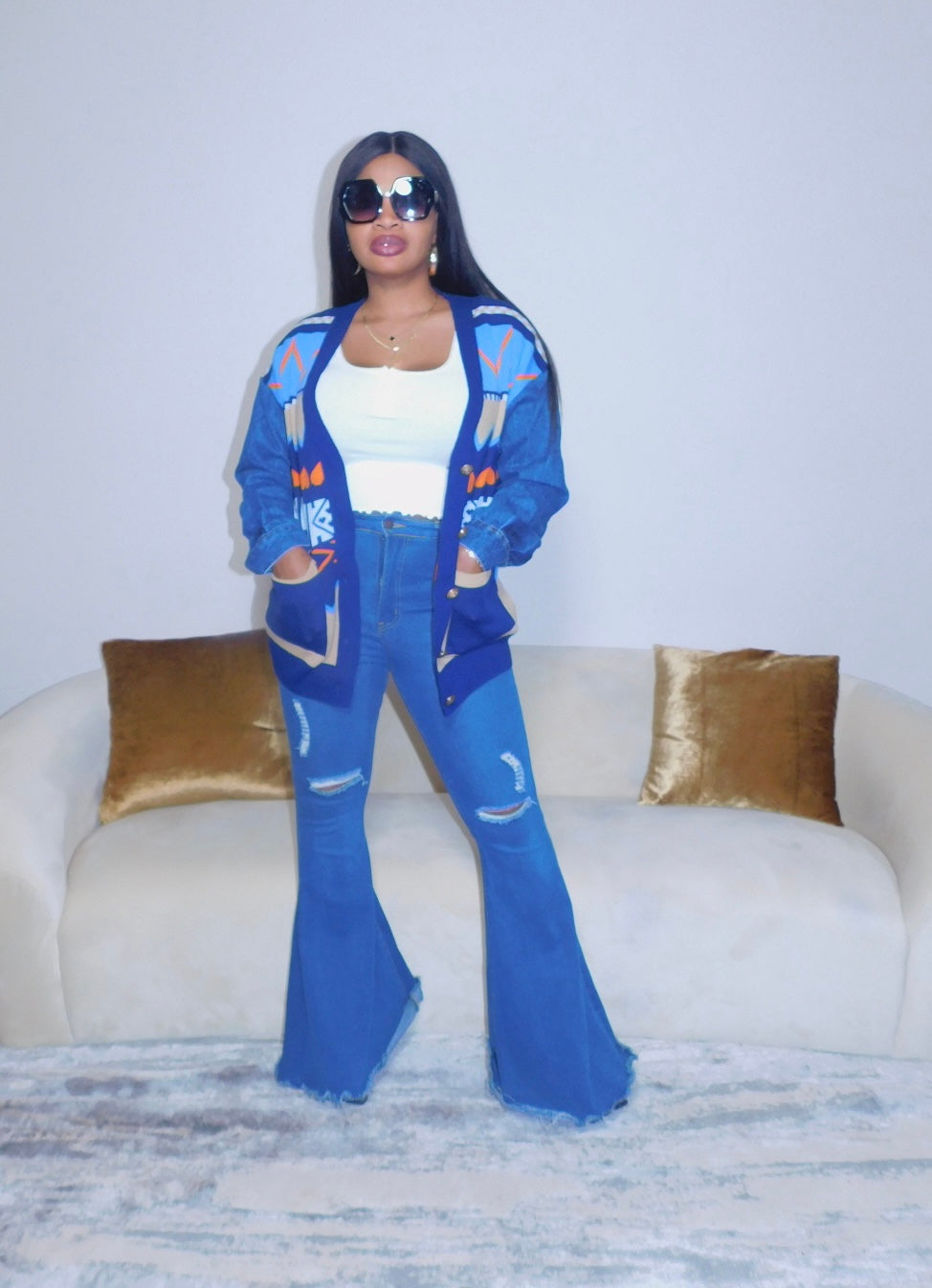 Fine By Me Denim Sweater