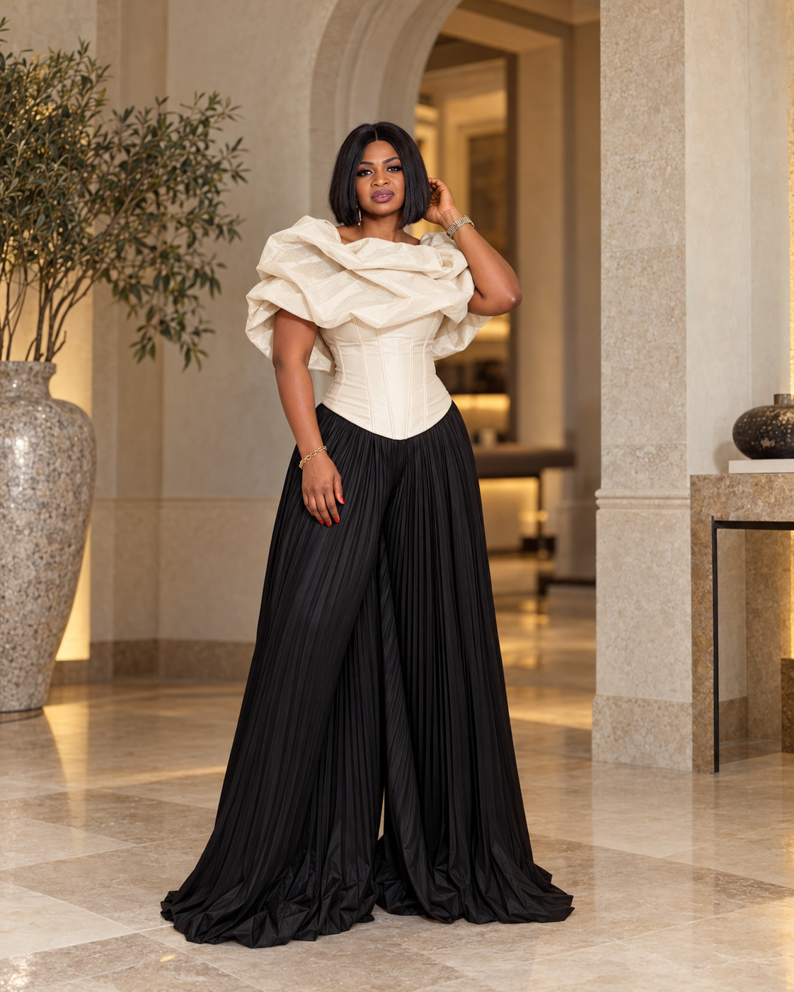 The Amara Pleated Palazzo Pants