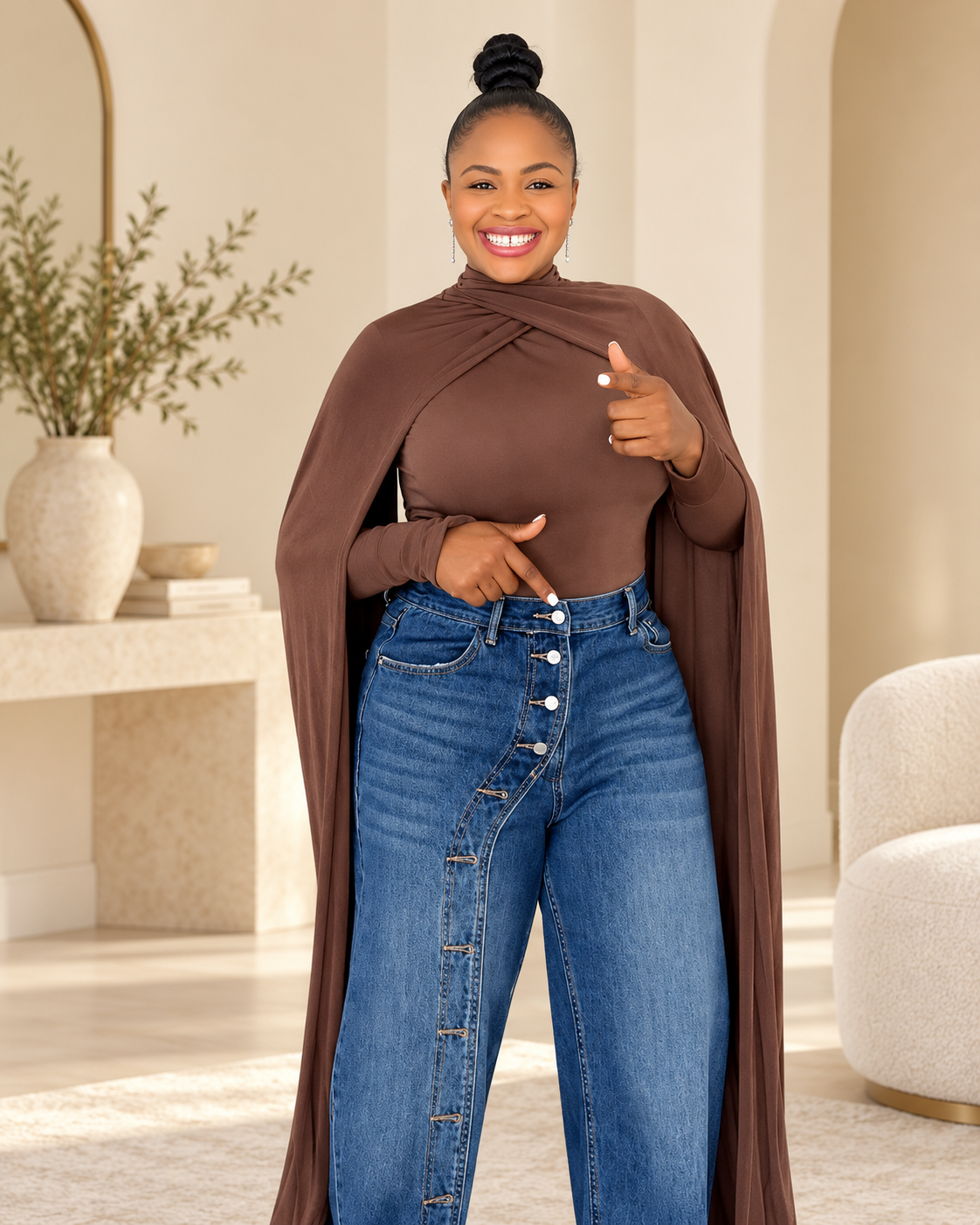 The Sienna Draped Cape Top