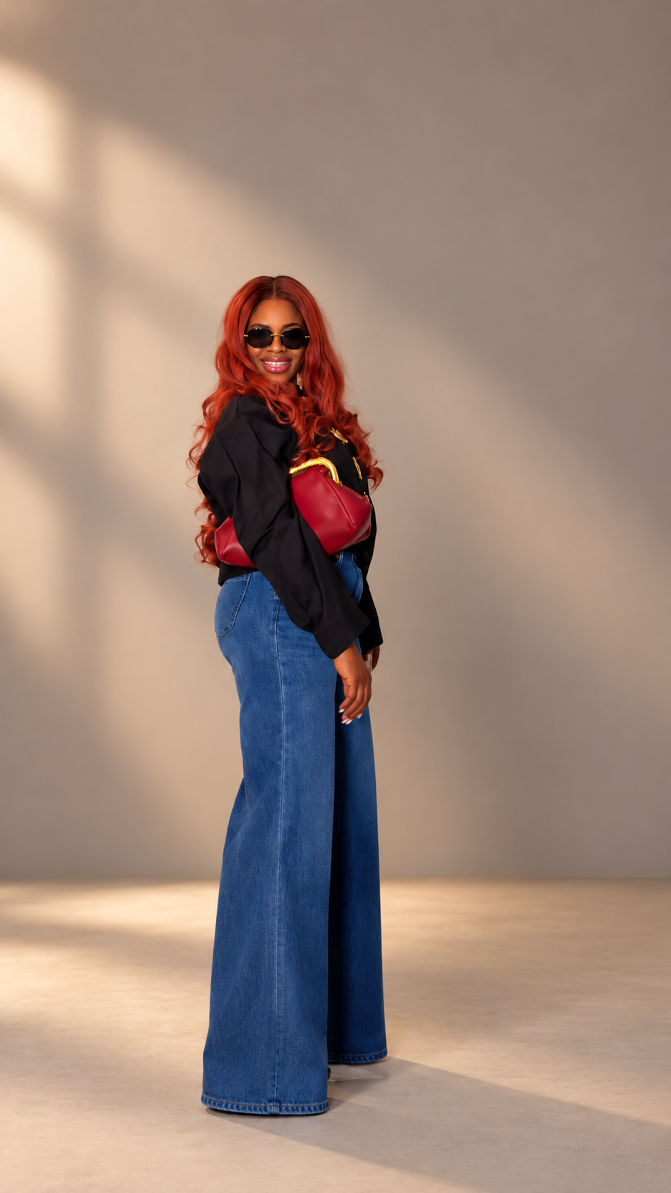 The Zaria Wide-Leg Denim Jeans