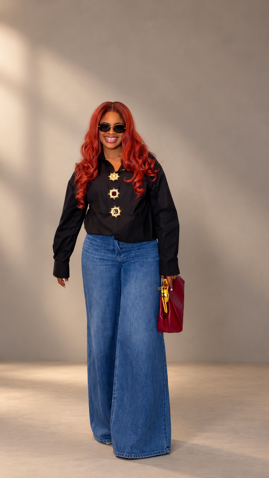 The Zaria Wide-Leg Denim Jeans