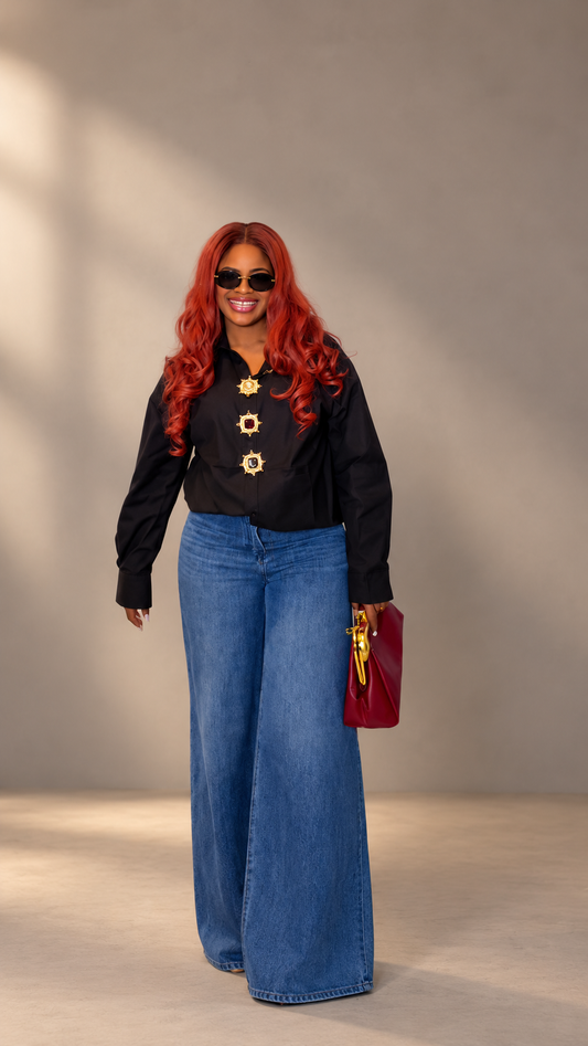 The Zaria Wide-Leg Denim Jeans